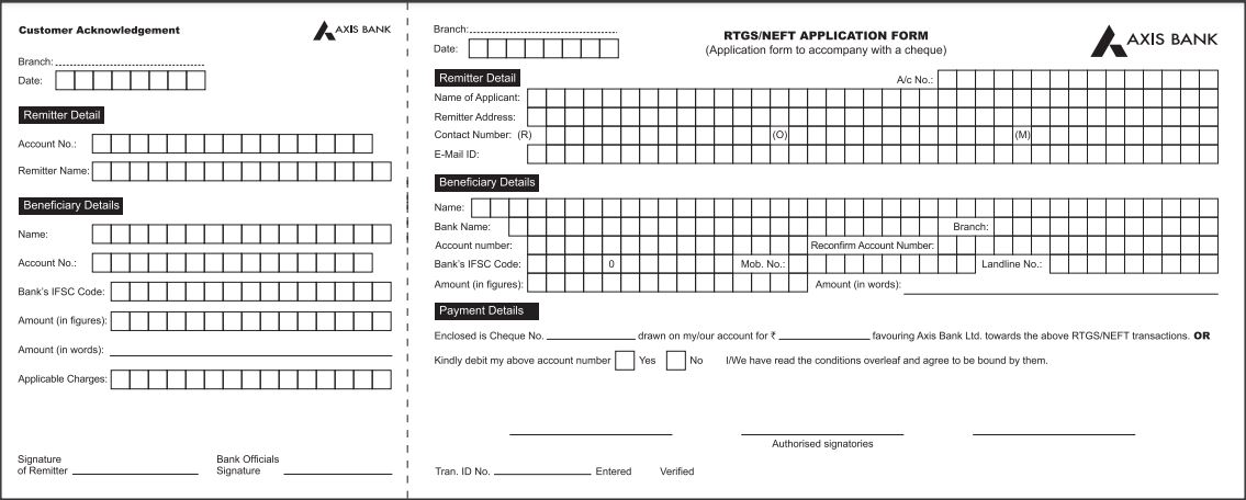 Axis Bank Rtgsneft Form Download Pdf 3106